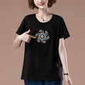 Embroidered short sleeved shirt