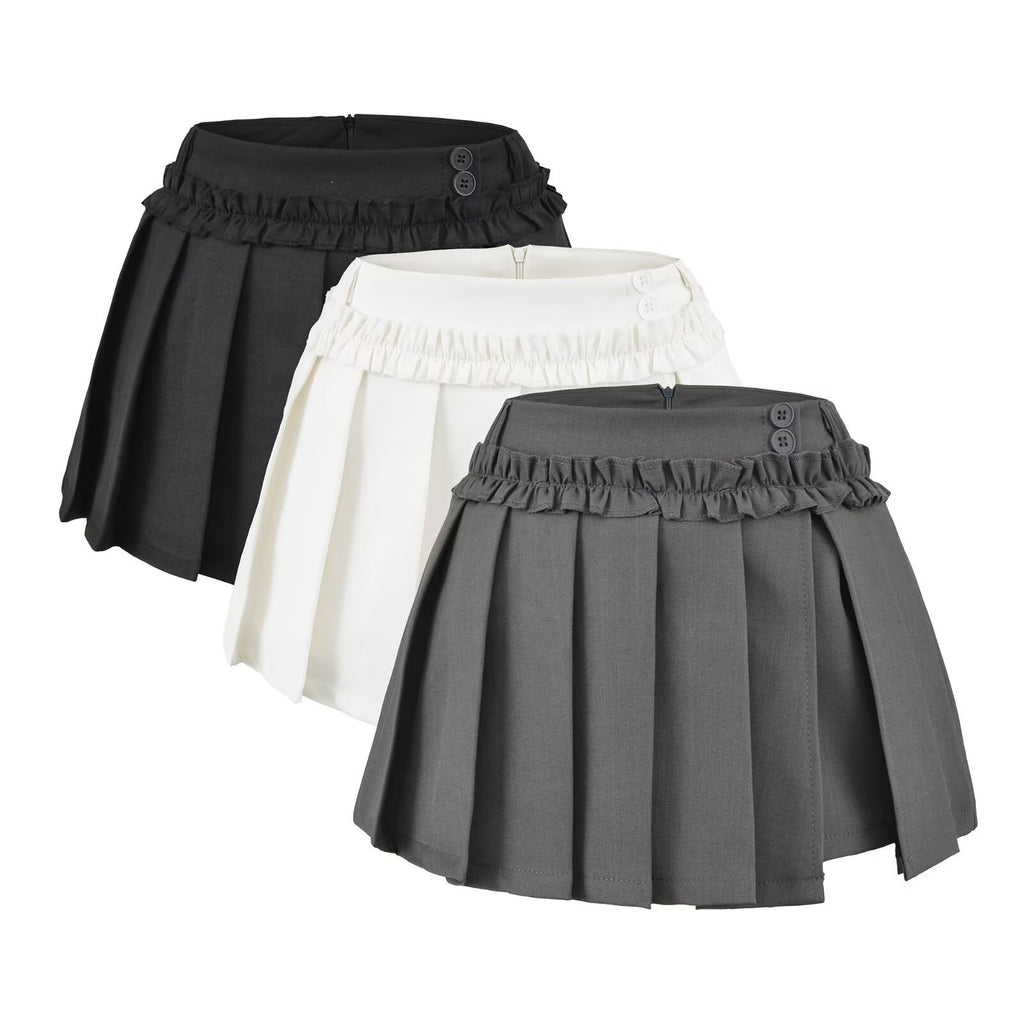 Slimming pleated short skirt