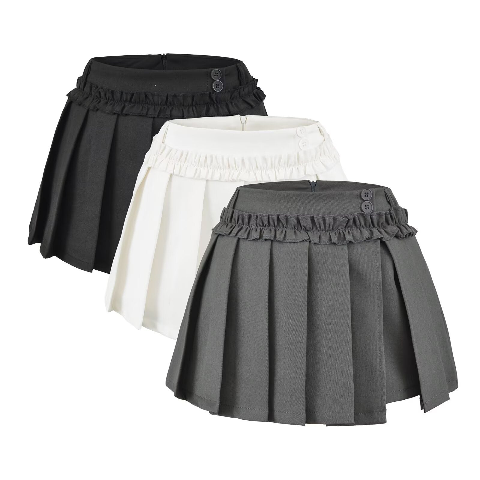 Slimming pleated short skirt