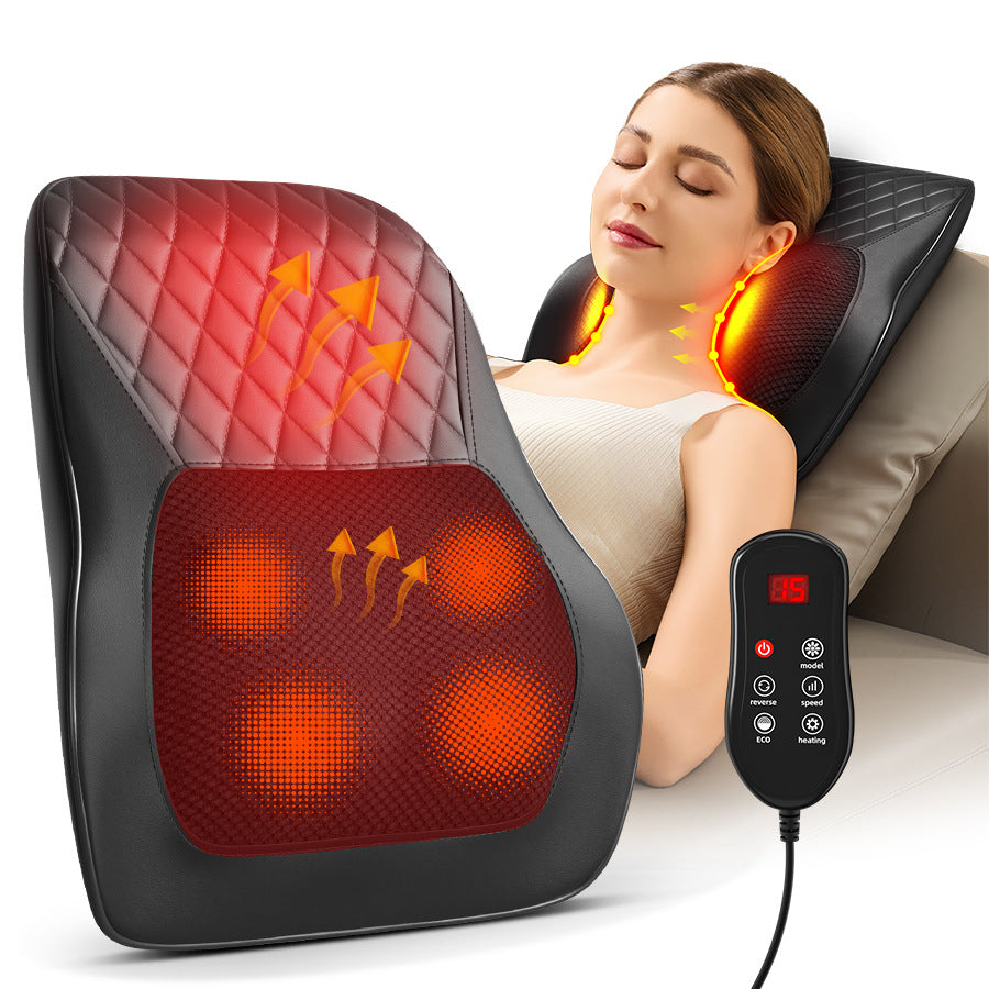 Back and Neck Shoulder Massager with Heating, Shiatsu Electric Massage 4D-Rotation Massager