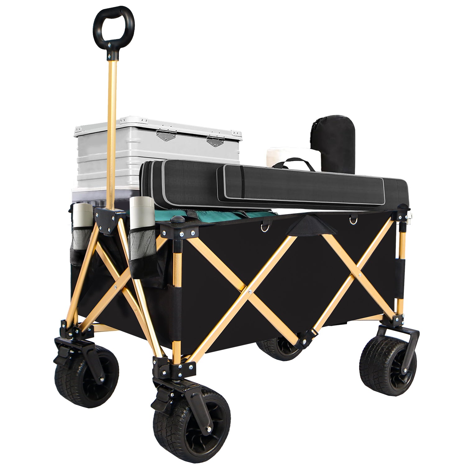 Chariot de plage pliant robuste – Utilitaire pour sable avec grandes roues