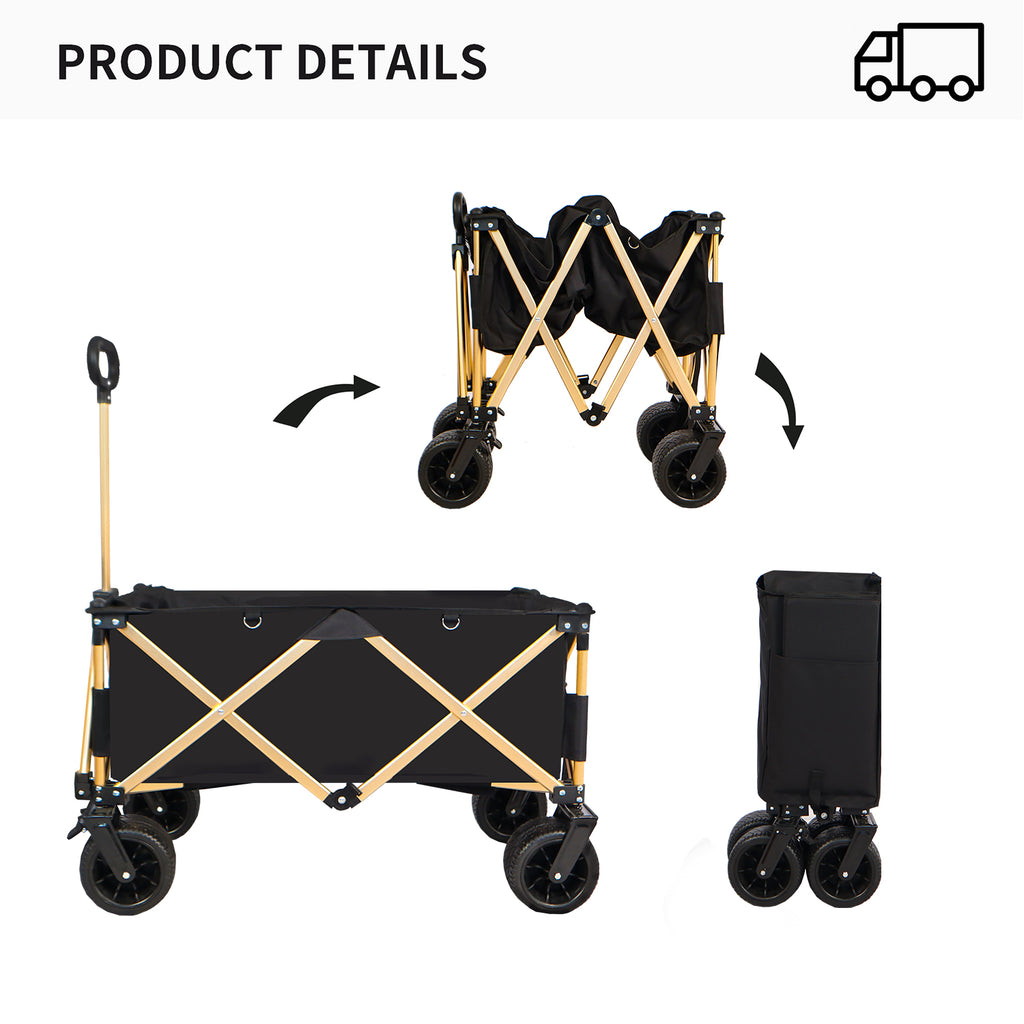 Chariot de plage pliant robuste – Utilitaire pour sable avec grandes roues