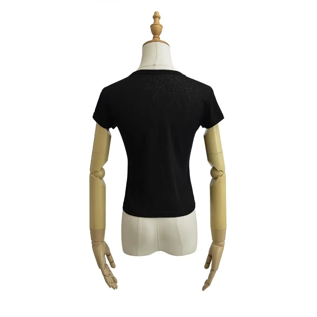 Shirt blanc léger manches courtes, épaules découvertes