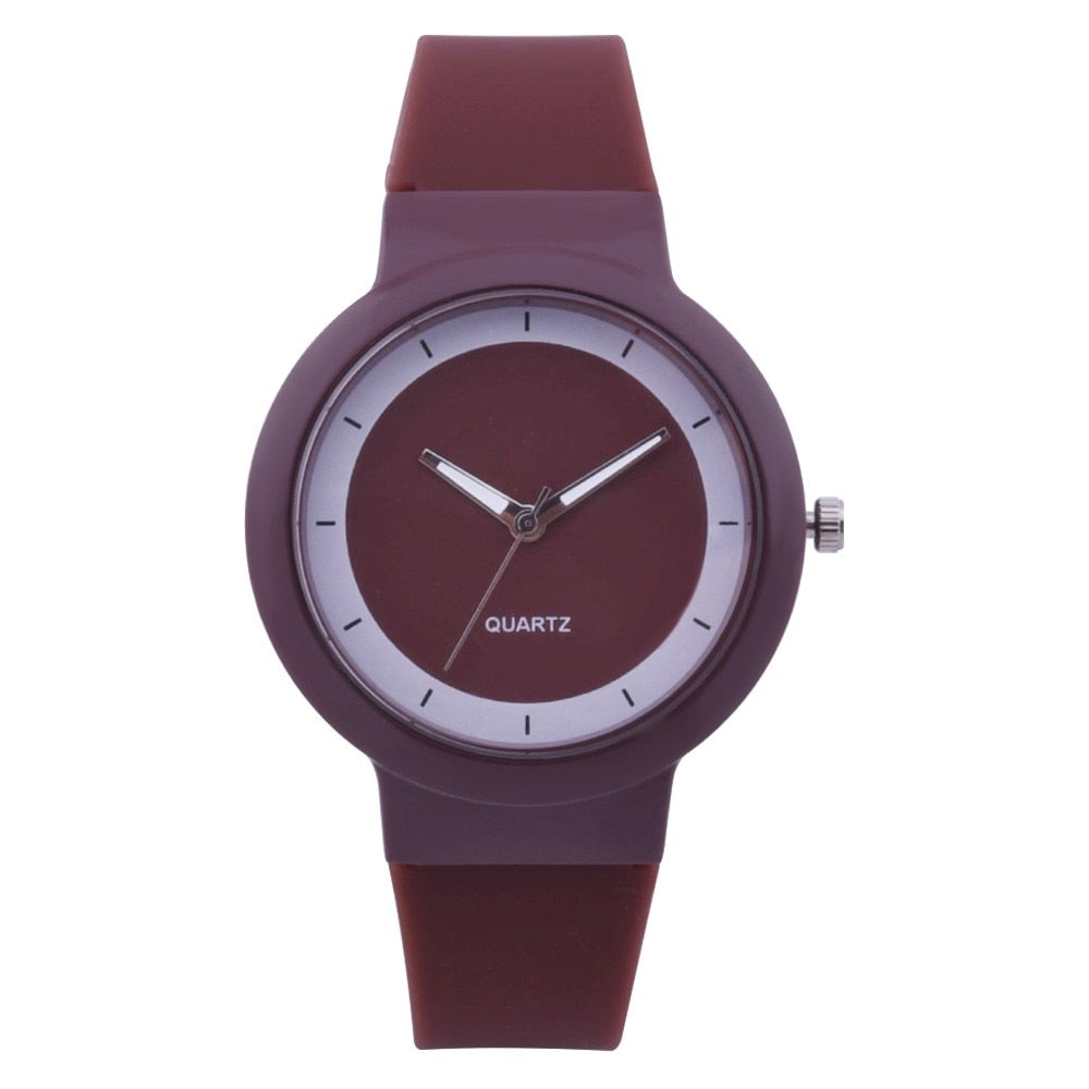 Montre Minimaliste Femme Fashion Silicone Bande Analogique Quartz Strass A40