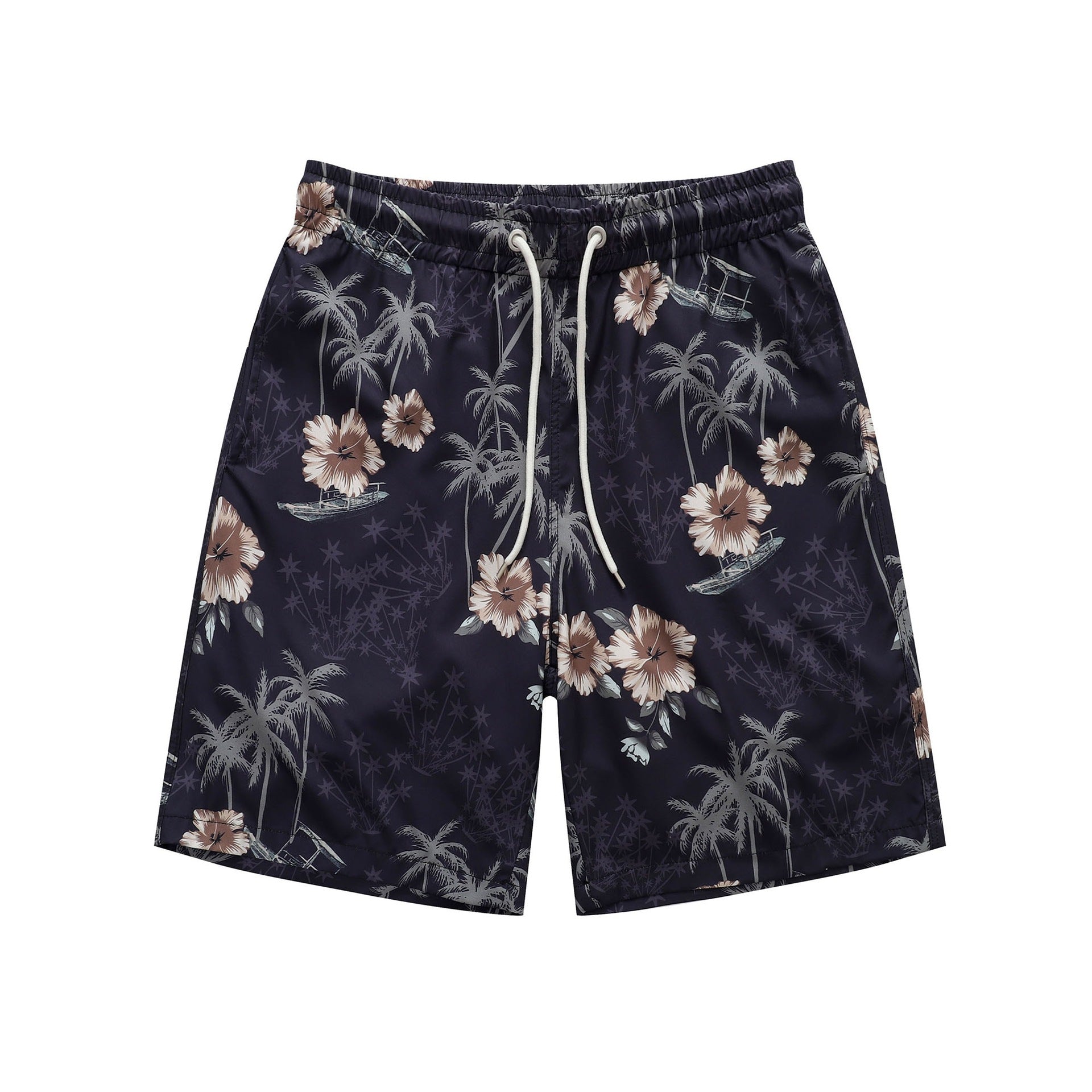 Coconut tree flower printed short