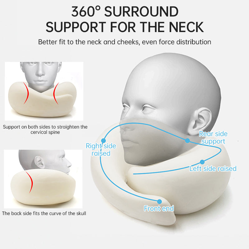 Memory Foam Neck Travel Pillow, Soft, 360° Head Support, for Home and Travel