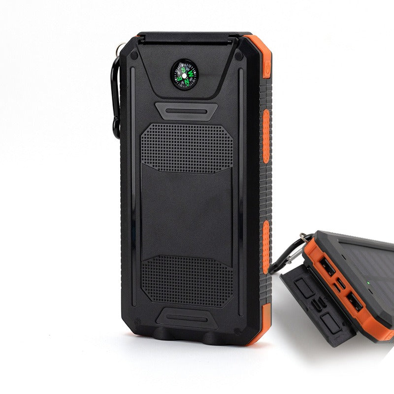 Strong waterproof solar mobile power supply 20000mAh with compass