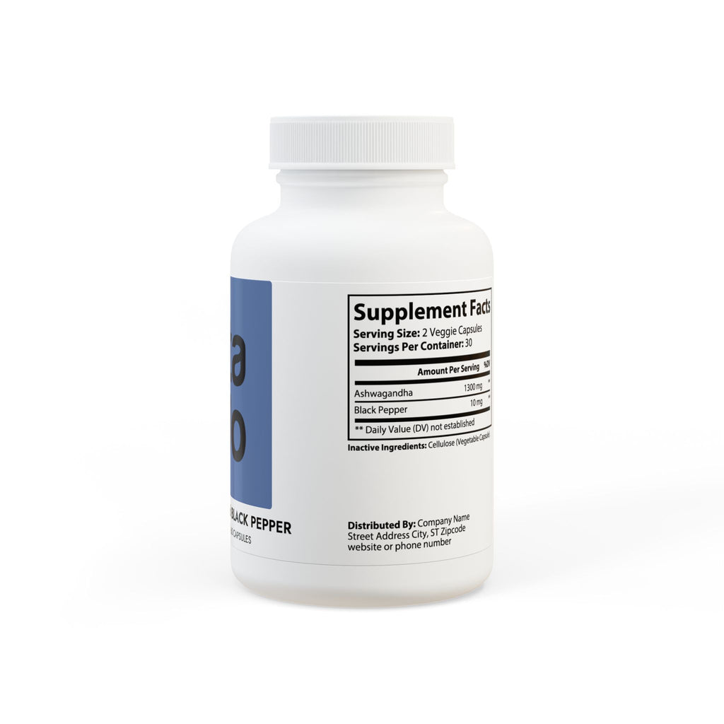 Ashwagandha and Black Pepper Supplement (60 capsules)