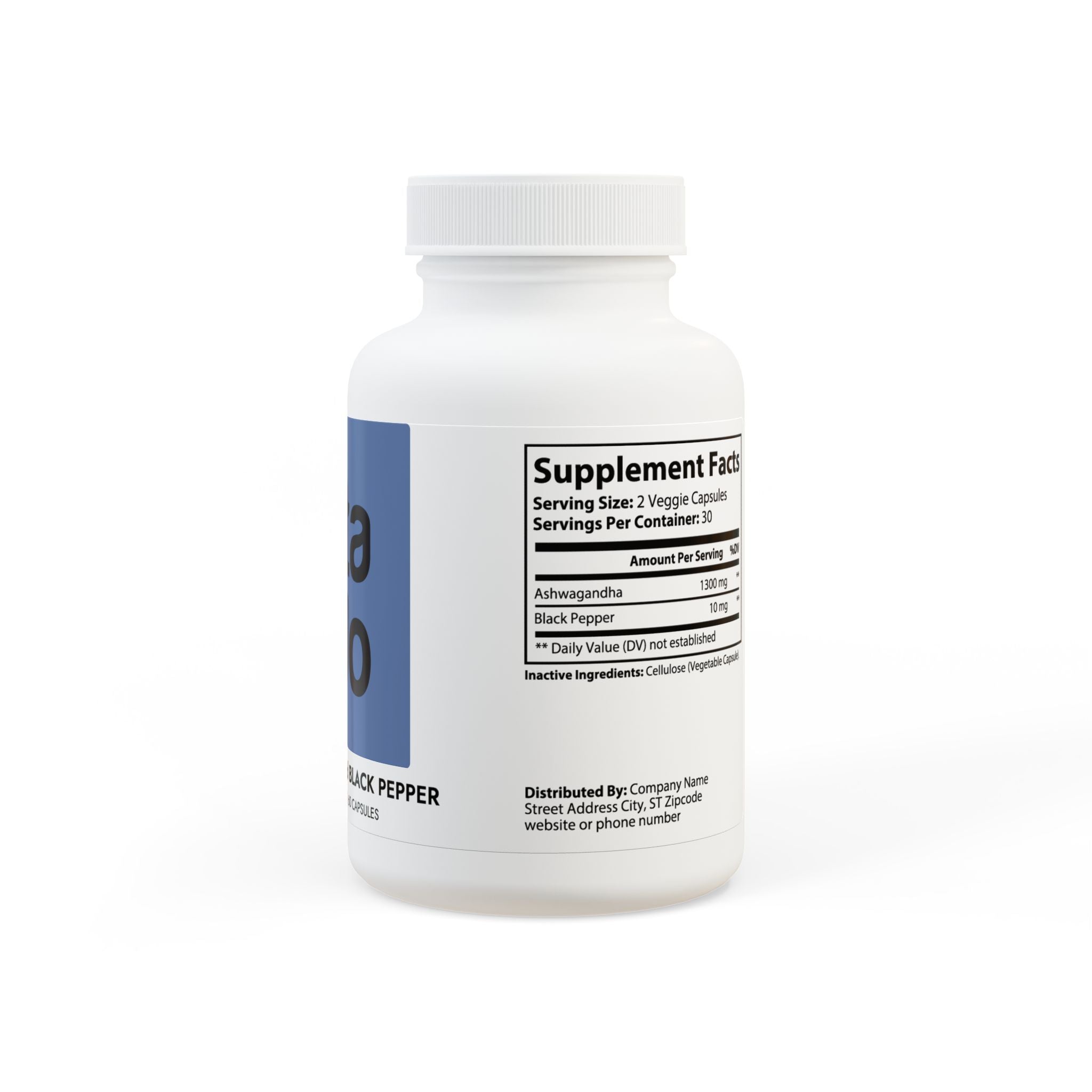 Ashwagandha and Black Pepper Supplement (60 capsules)