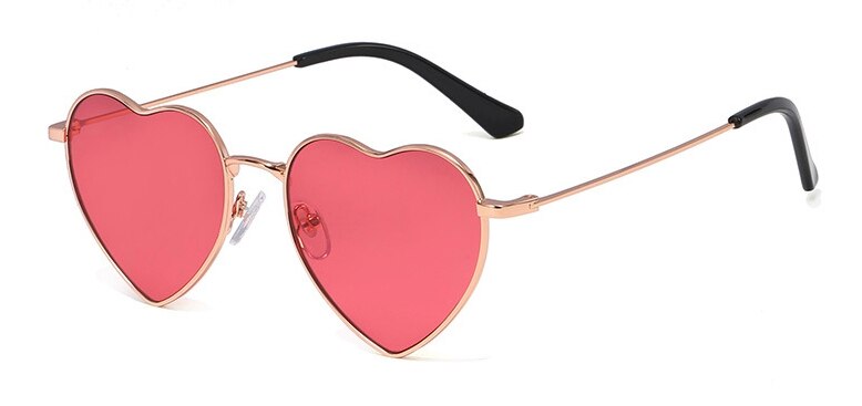 Heart Polarized Metal Sunglasses Decorative Vintage UV400
