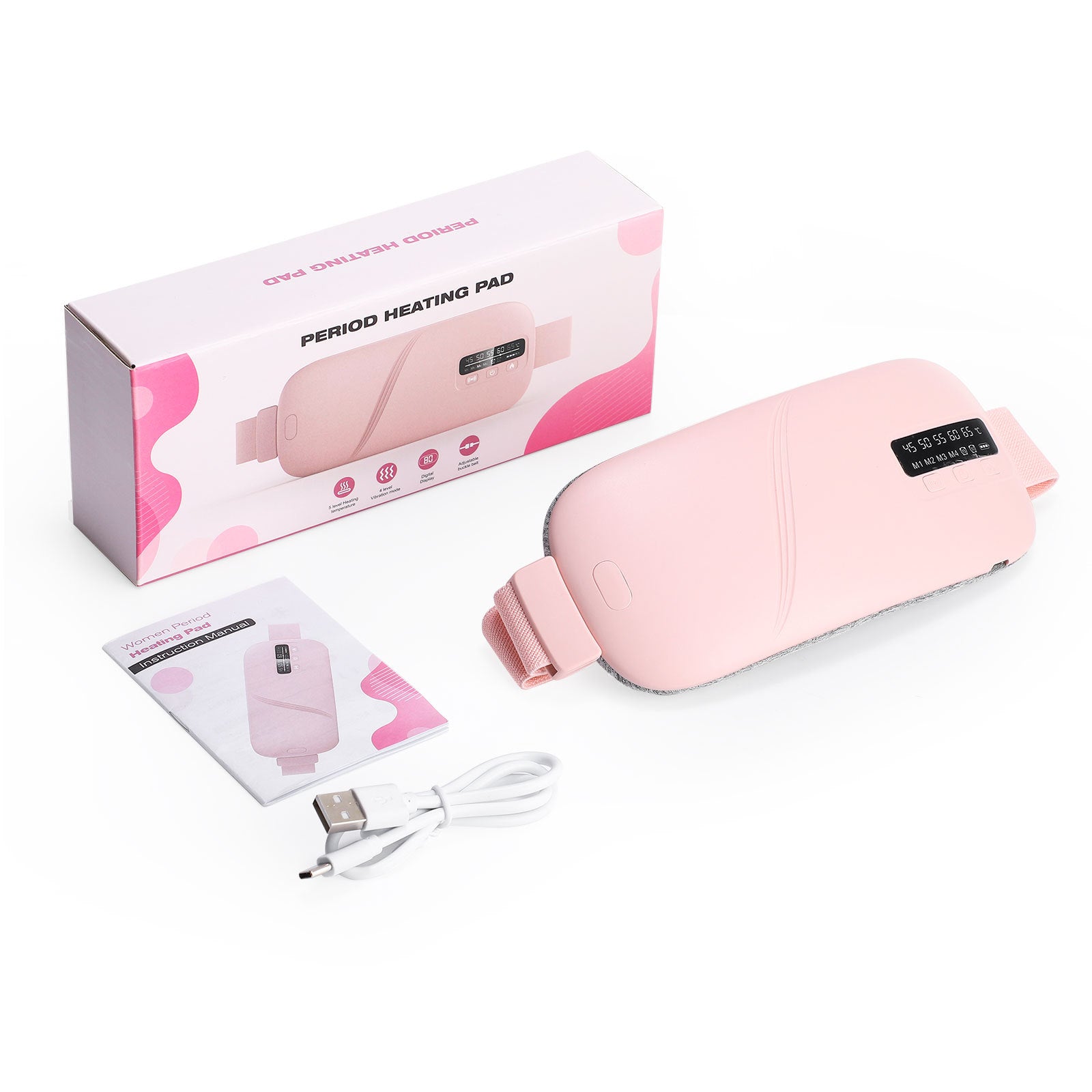 Portable abdominal massage heating device