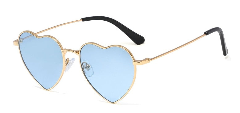 Heart Polarized Metal Sunglasses Decorative Vintage UV400