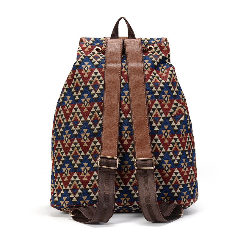 Sac à dos femme Sansarya – Cuir PU ajouré, bohémien vintage, sac à cordon pour adolescentes et femmes, cartable scolaire