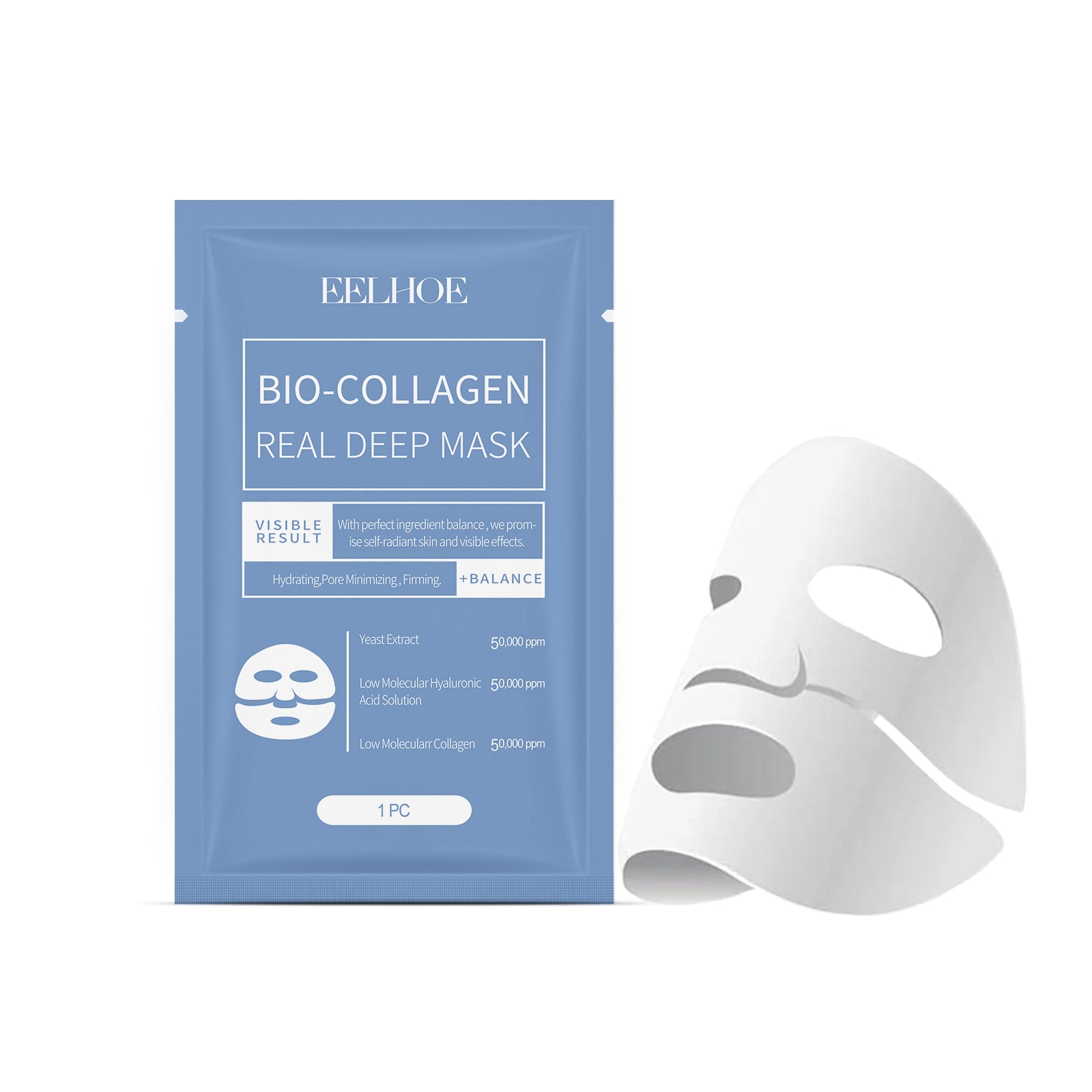 Collagen Mask Hydrates And Moisturizes Facial Skin Translucent