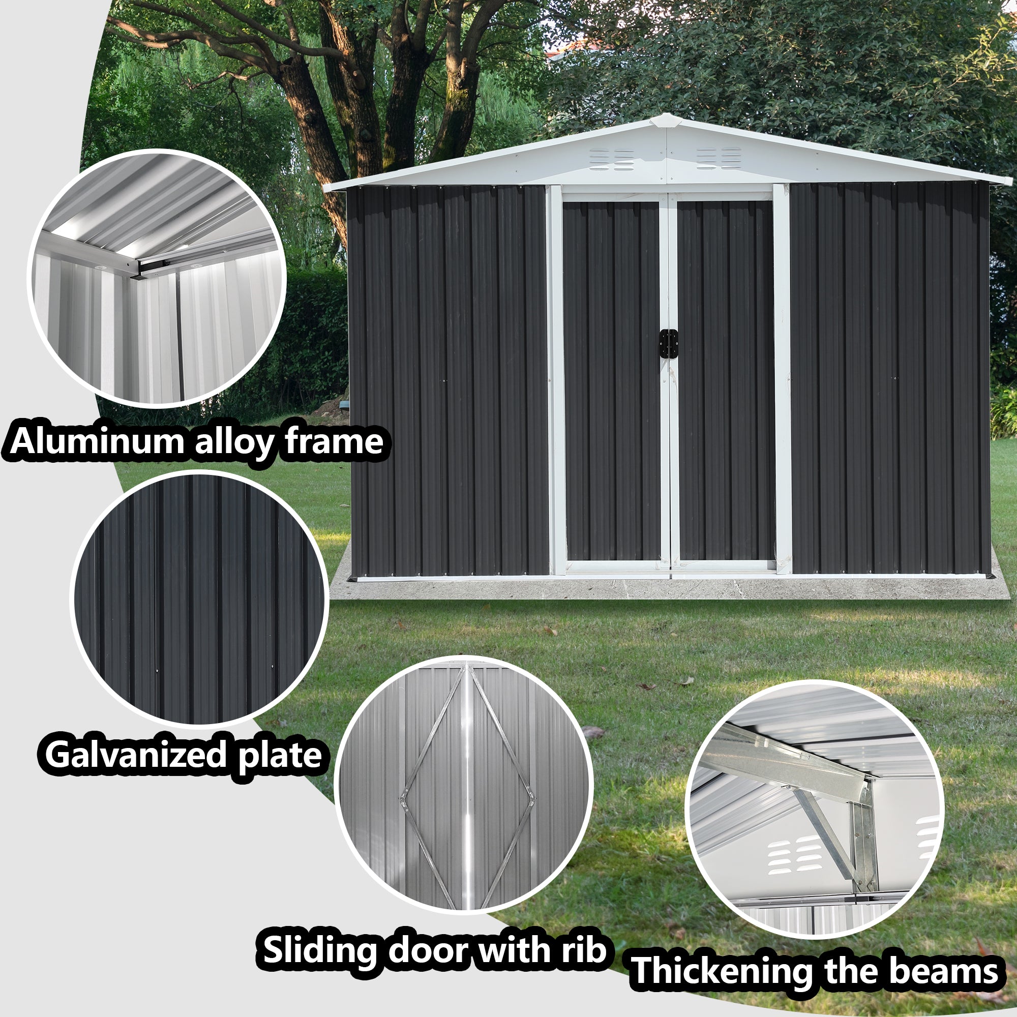 Cabine de rangement multi-usage en bois GO 47,2" avec 2 portes