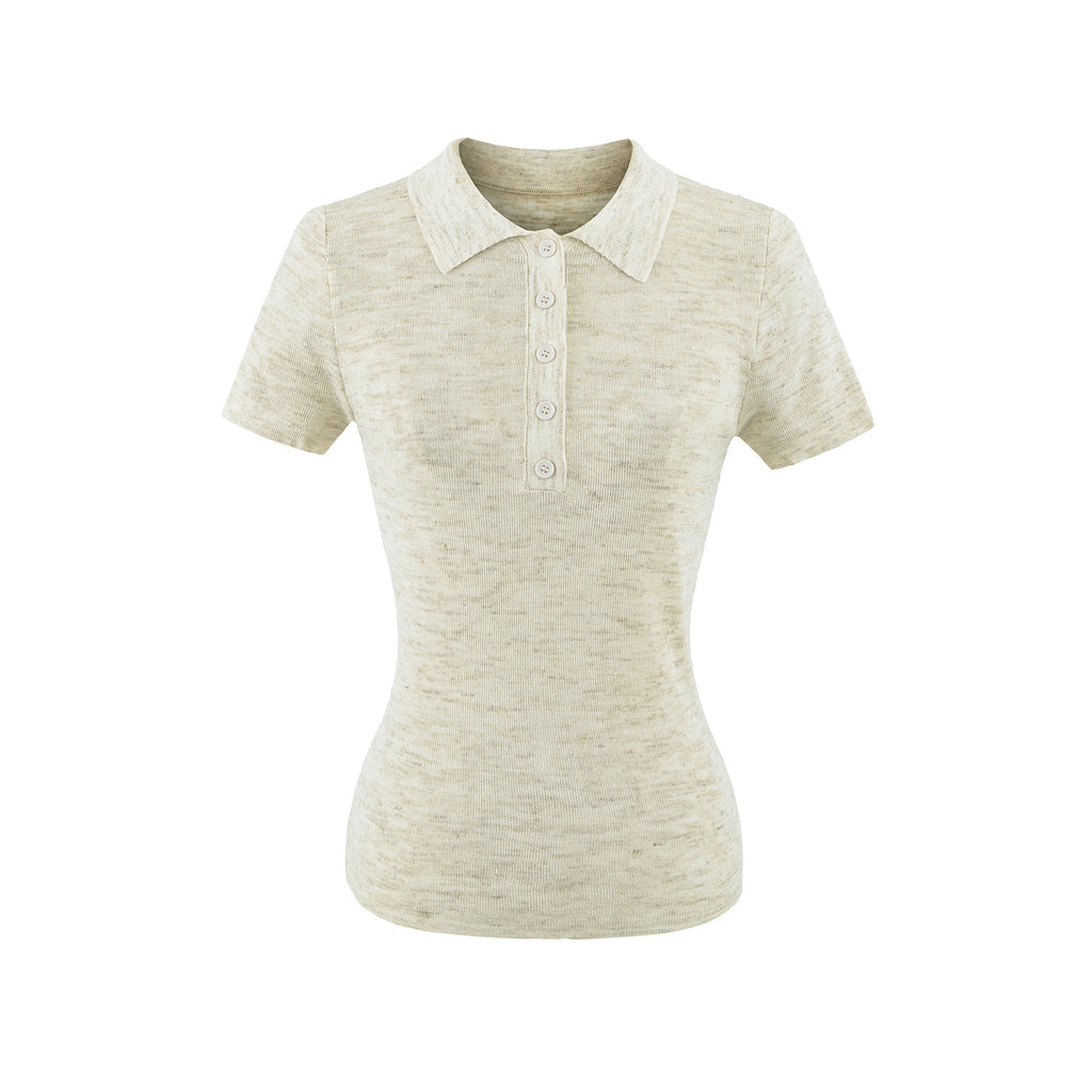 Collar short sleeved top