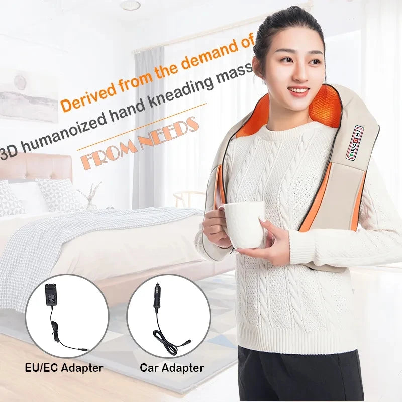 Electrical Shiatsu U Shape Shawl Back Neck Shoulder Body Massager