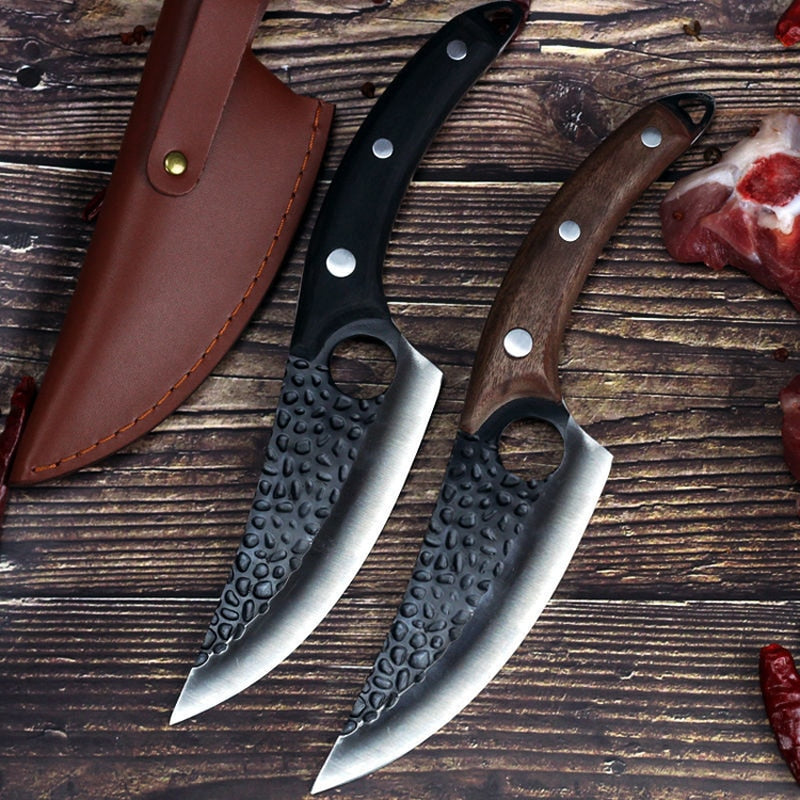 Couteau de boucher forgé 5,5'' en acier plaqué à haute teneur