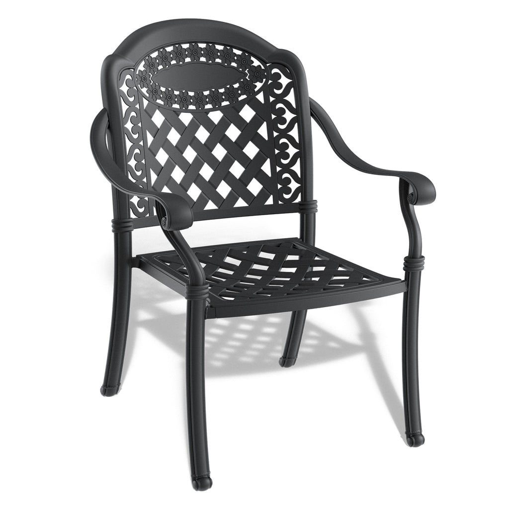 5-Pieces Set Of Cast Aluminum Patio Furniture With Cushions (In Random Colors)