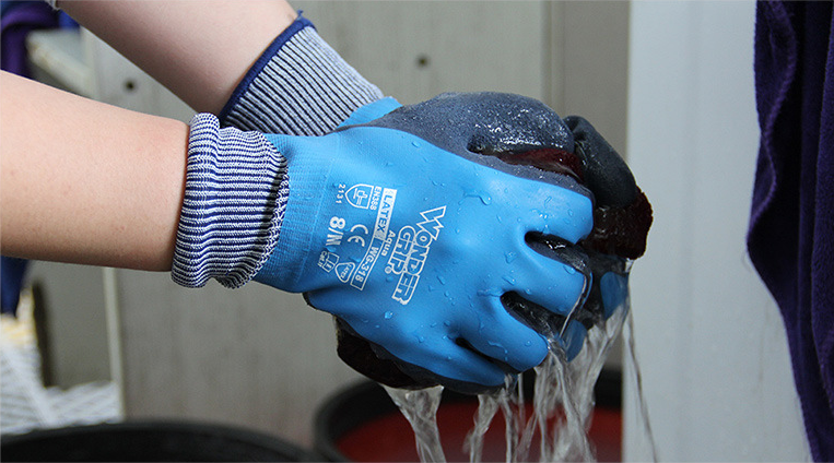 Gants de travail Wonder Grip WG318 – Latex, imperméables, antidérapants – Pour cuisine, jardinage, lavage de voiture