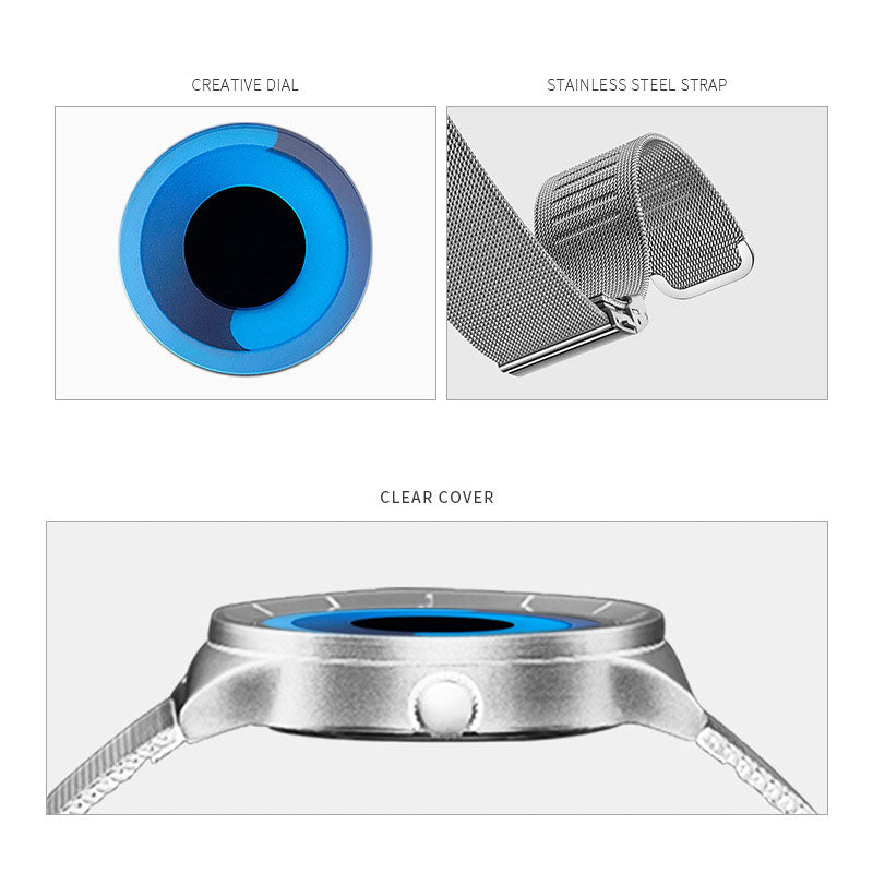 Unisex creative fashion whirlpool no pointer couple watch