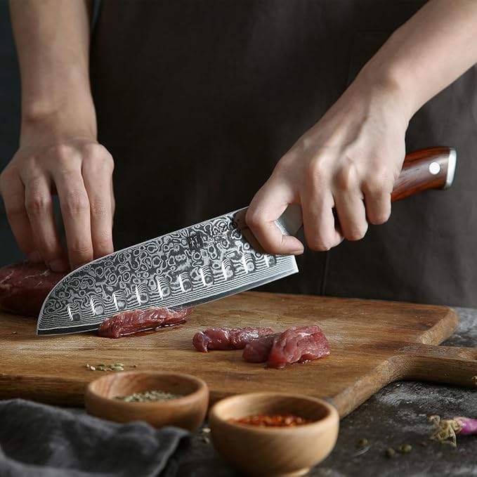 Santoku Kitchen Knife Sets vg10 Core Damascus Steel Chef Xinzuo