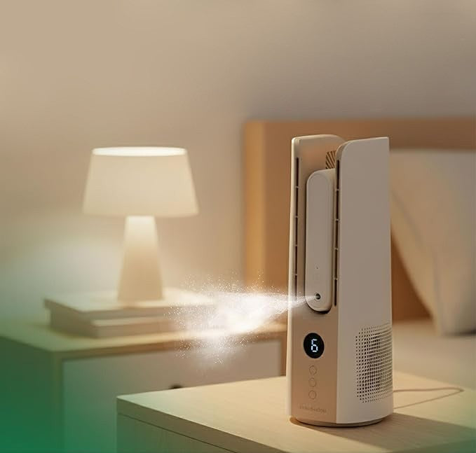 Portable Tower Fan – 6 Speeds, Mist spray