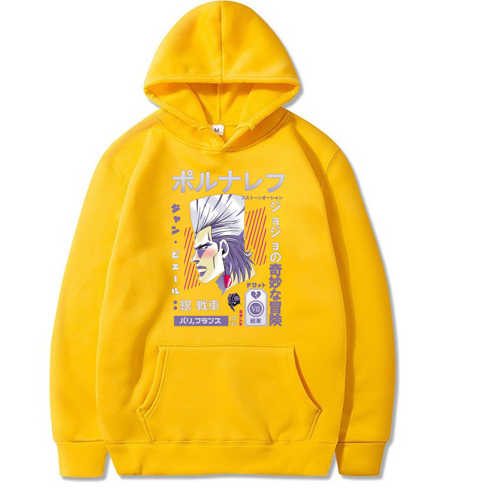 Jean-Polnareff-Stardust JOJO Adventure Hoodie, Hooded Sweatshirt