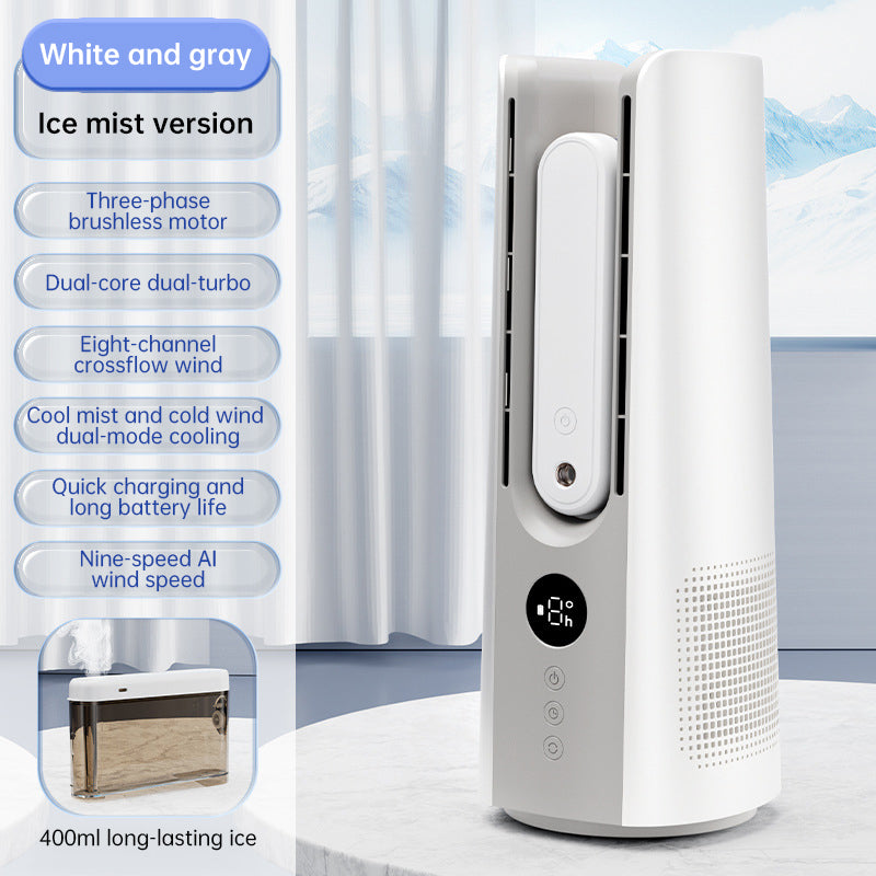 Portable Tower Fan – 6 Speeds, Mist spray
