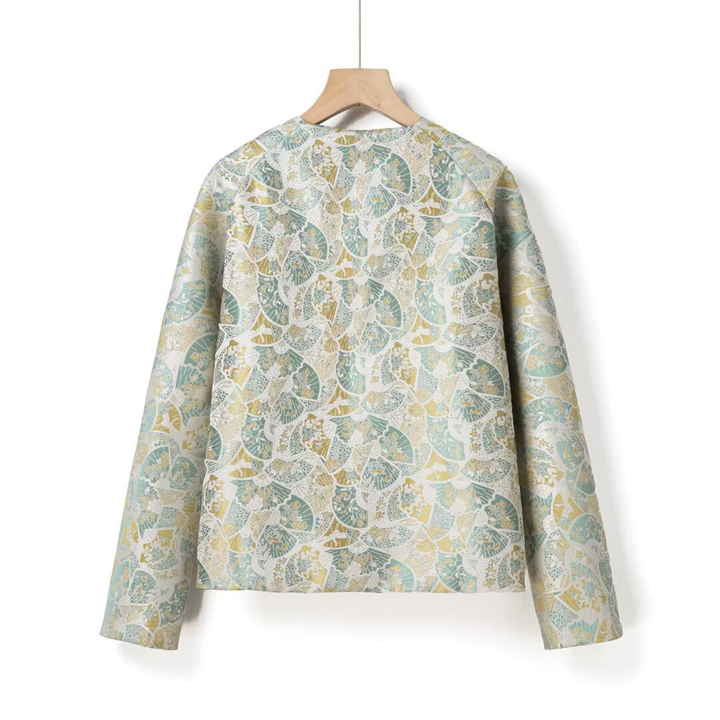Elegant jacquard top jacket