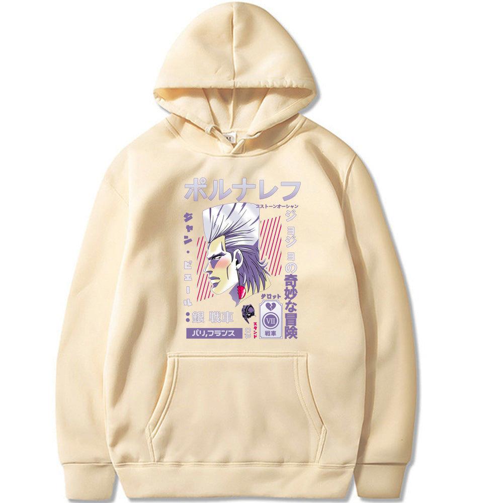 Jean-Polnareff-Stardust JOJO Adventure Hoodie, Hooded Sweatshirt
