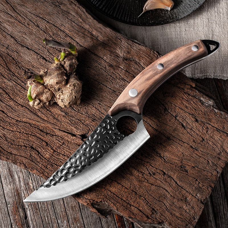 Couteau de boucher forgé 5,5'' en acier plaqué à haute teneur