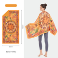 Double sided velvet microfiber beach towel absorbent and quick drying
