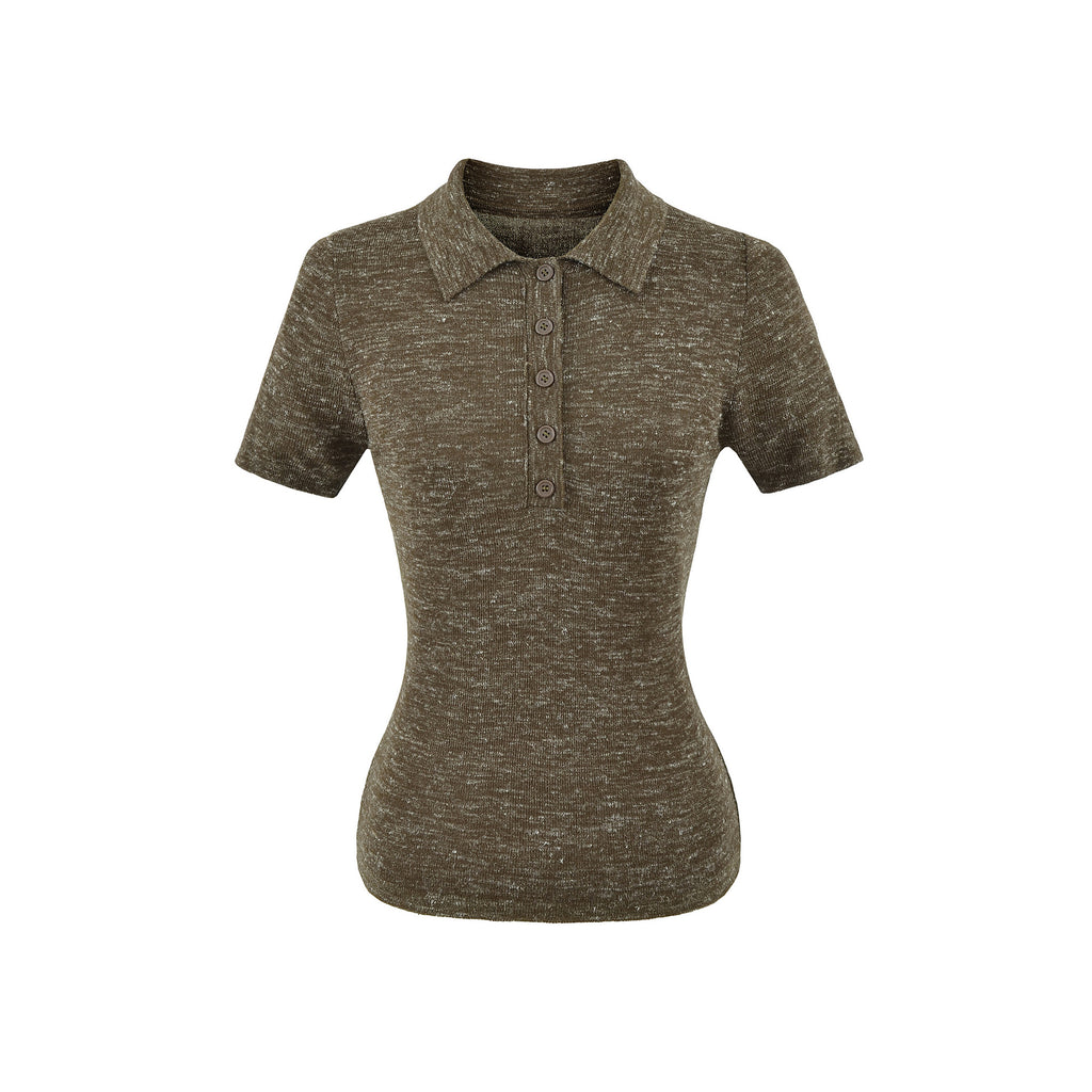 Collar short sleeved top