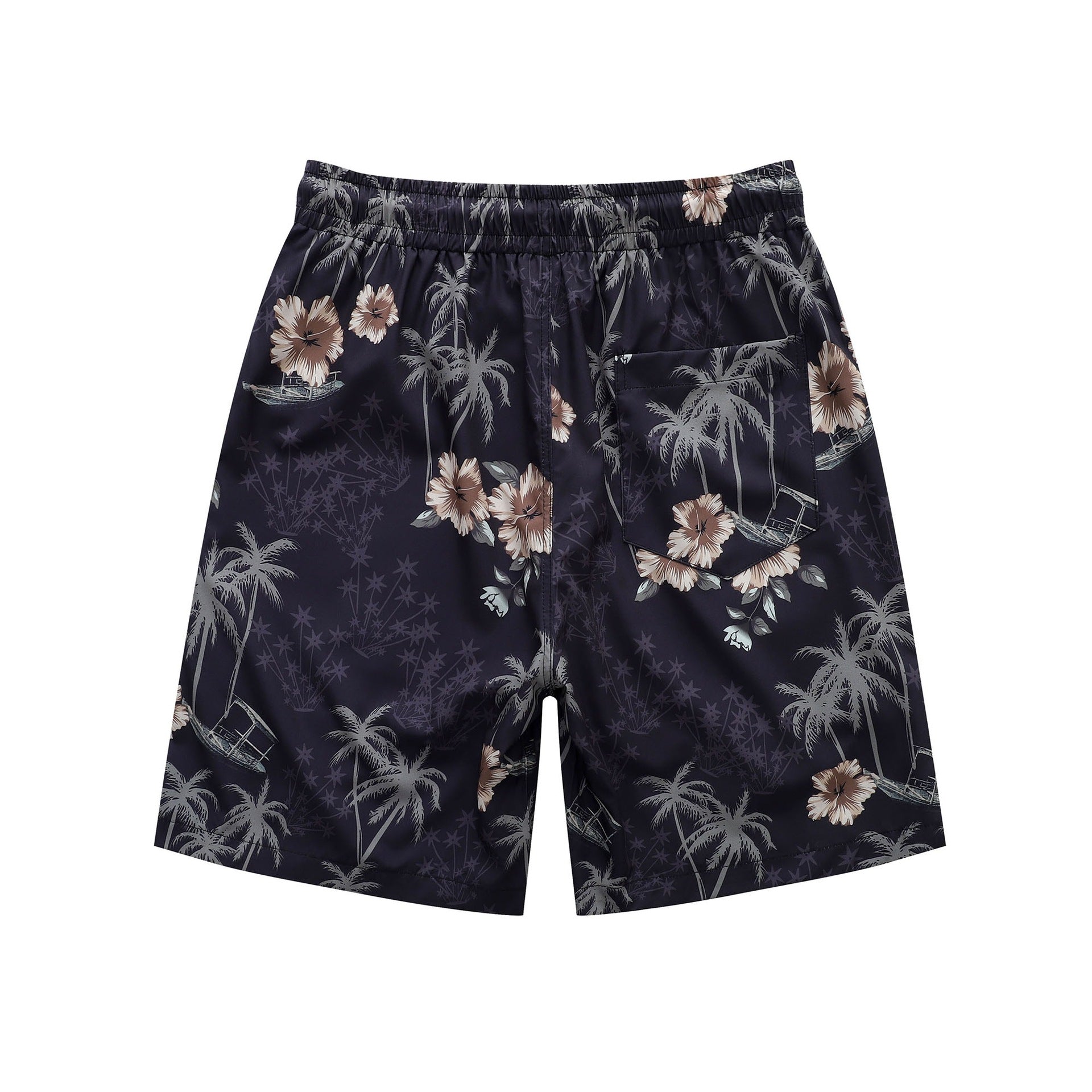 Coconut tree flower printed short