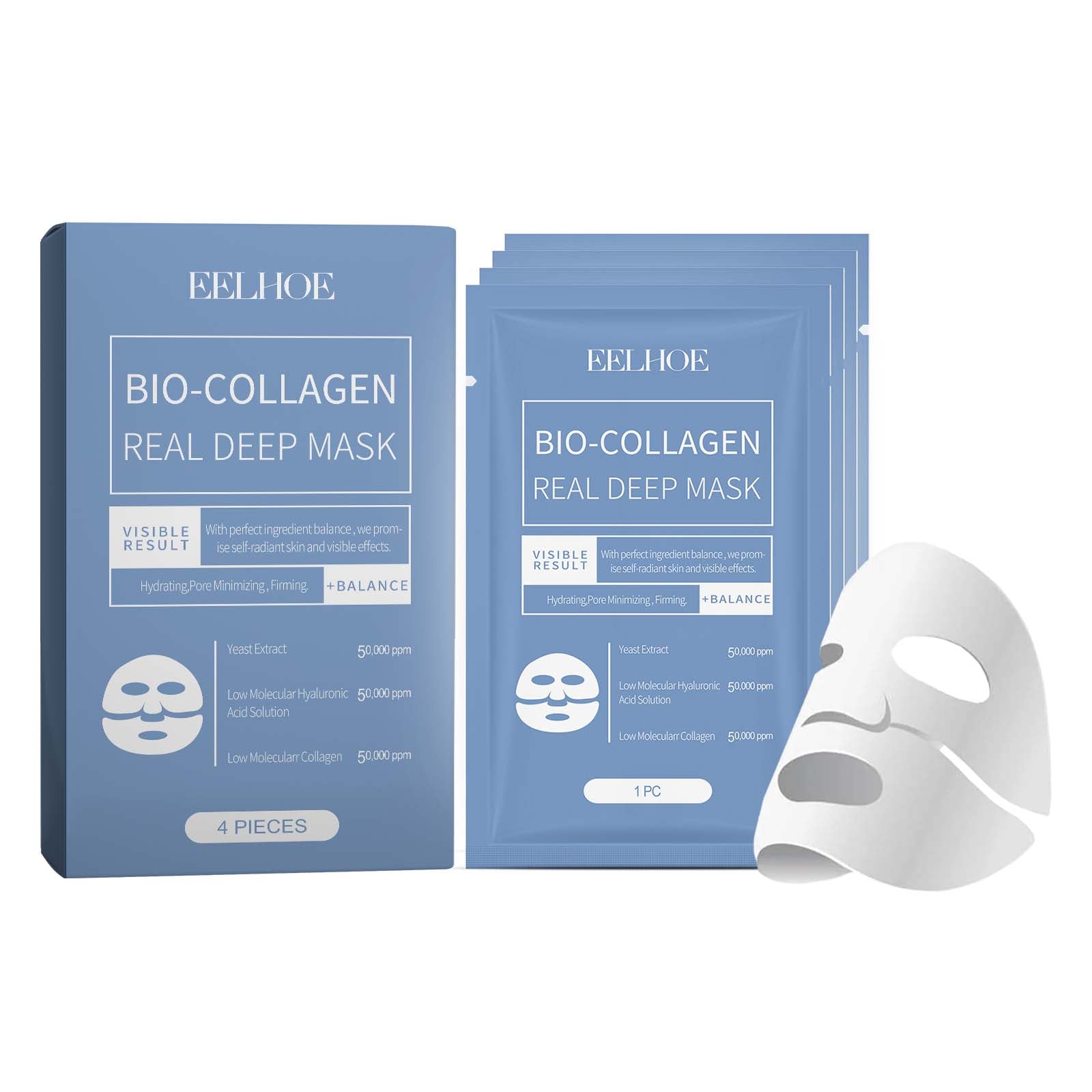 Collagen Mask Hydrates And Moisturizes Facial Skin Translucent
