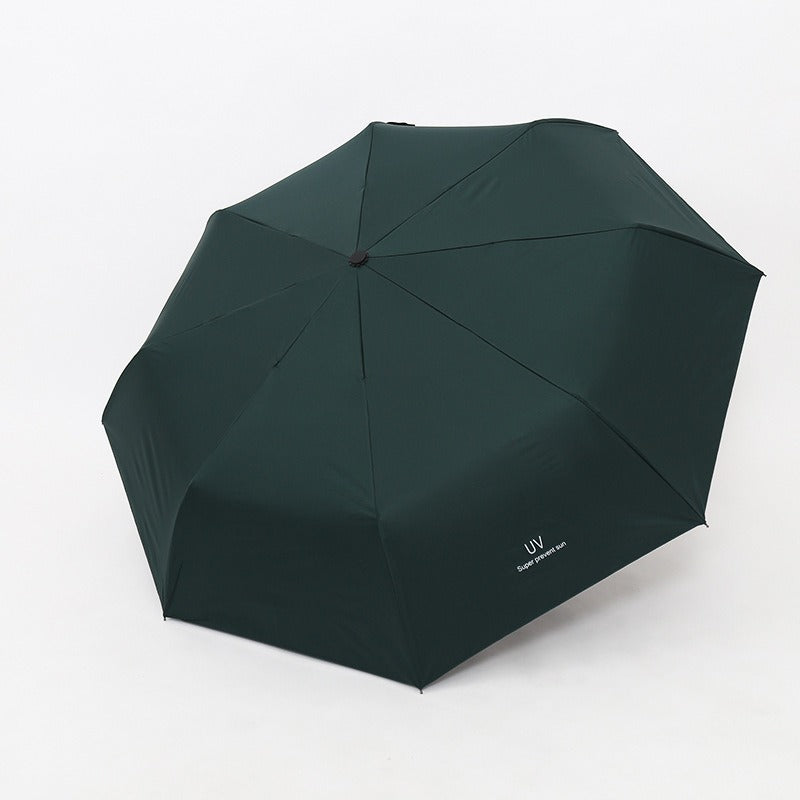 Small Fresh Rain Sun Shading Dual-Purpose Black Glue Sun Umbrella Fruit Umbrella Sunscreen Adult Automatic Triple Umbrella