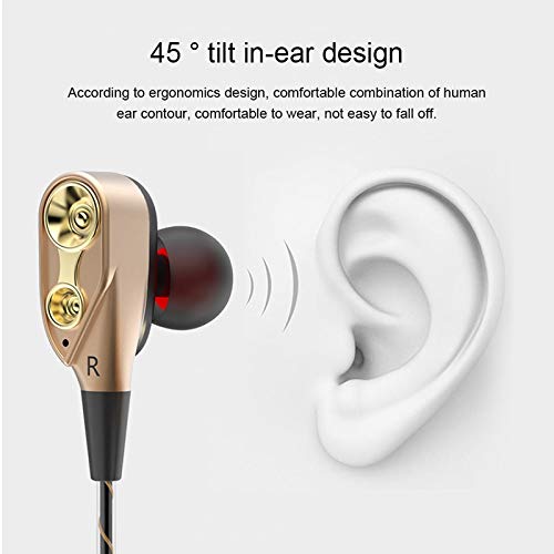 Écouteur filaire stéréo double pilotes (dual drive) – Prise 3,5 mm avec microphone