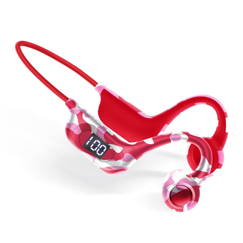 Graffiti Bone Conduction Bluetooth Earphones Digital Display AKZ-G9