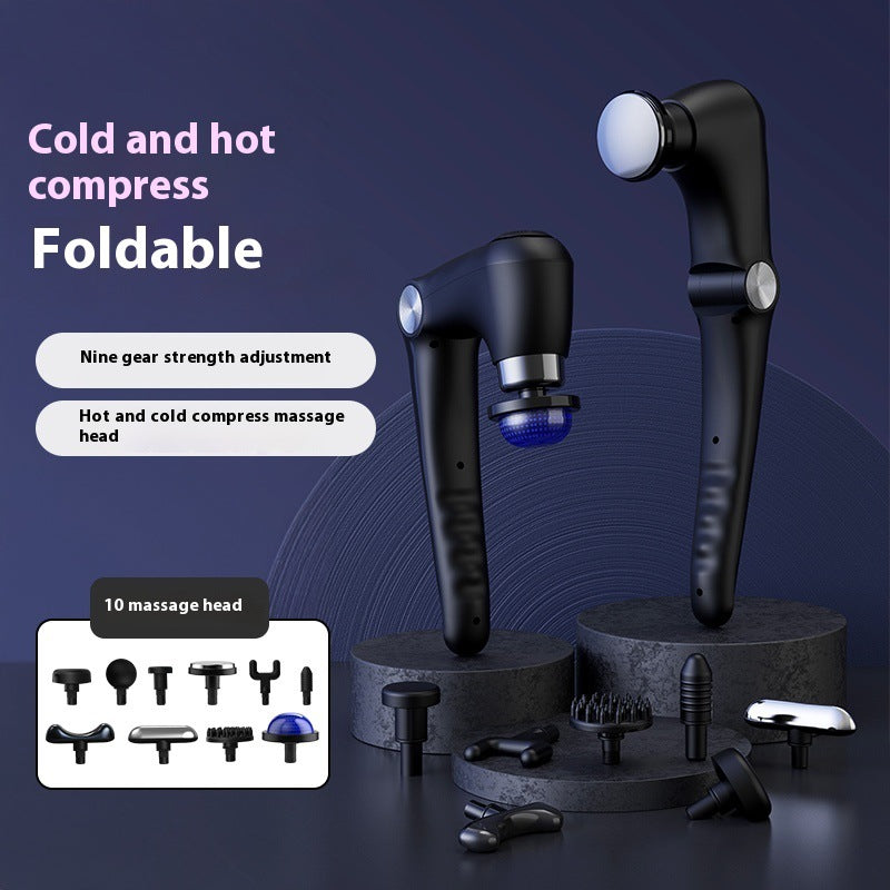 Hot and cold Muscle Massage Gun with Foldable Handle 10 heads