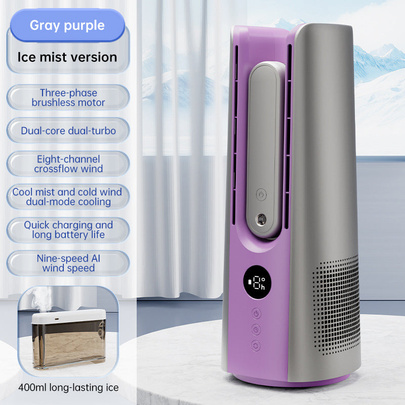 Portable Tower Fan – 6 Speeds, Mist spray