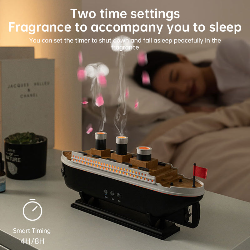 Humidifier Titanic ship model (250ml), essential oil diffuser with jellyfish smoke ring