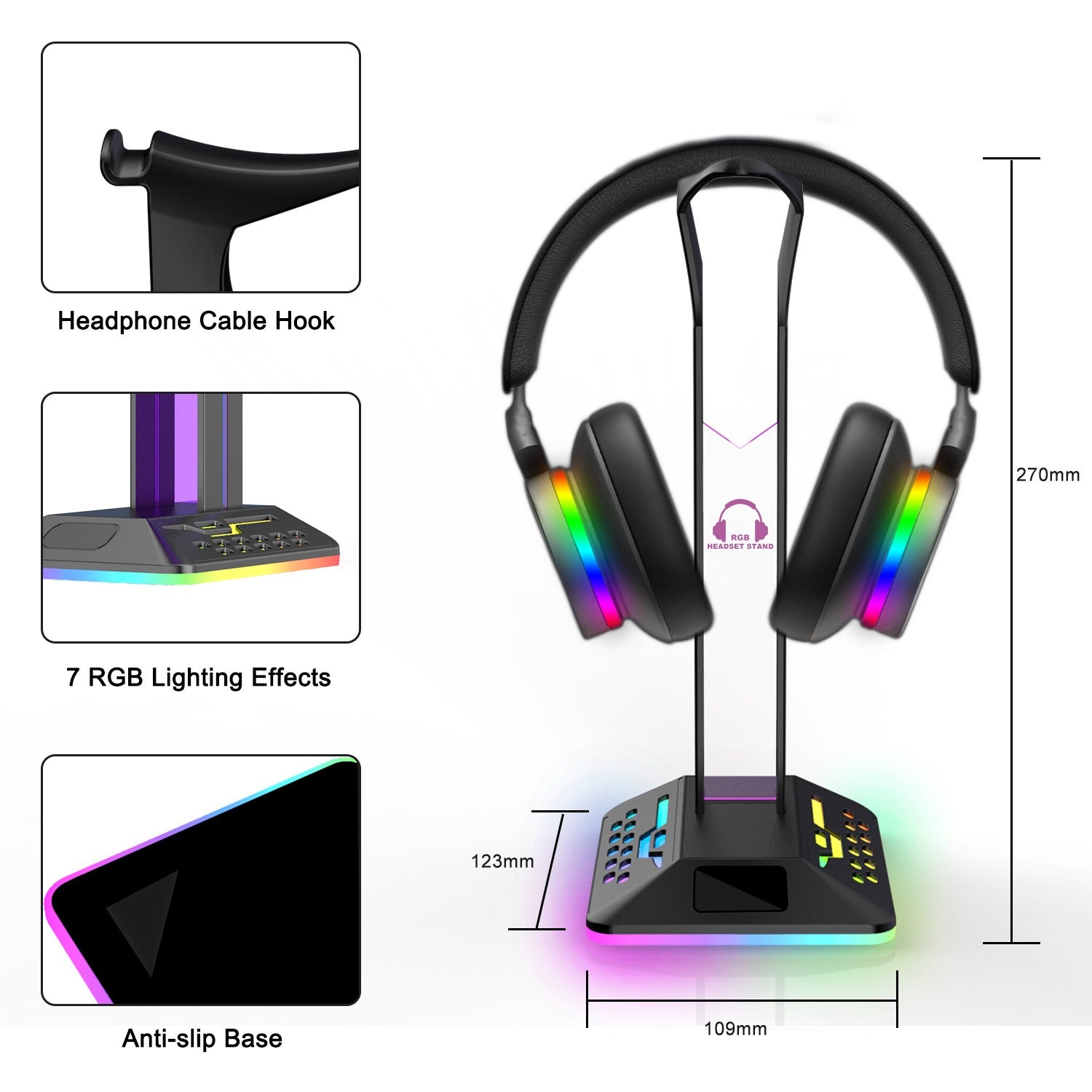 Headphone holder color changing and glowing D8