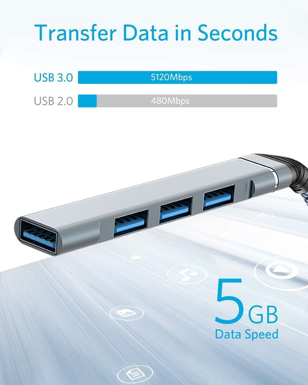 USB 3.0 hub docking station, laptop converter, 1-4 splitter