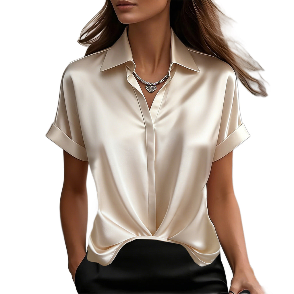 Collar short sleeved top