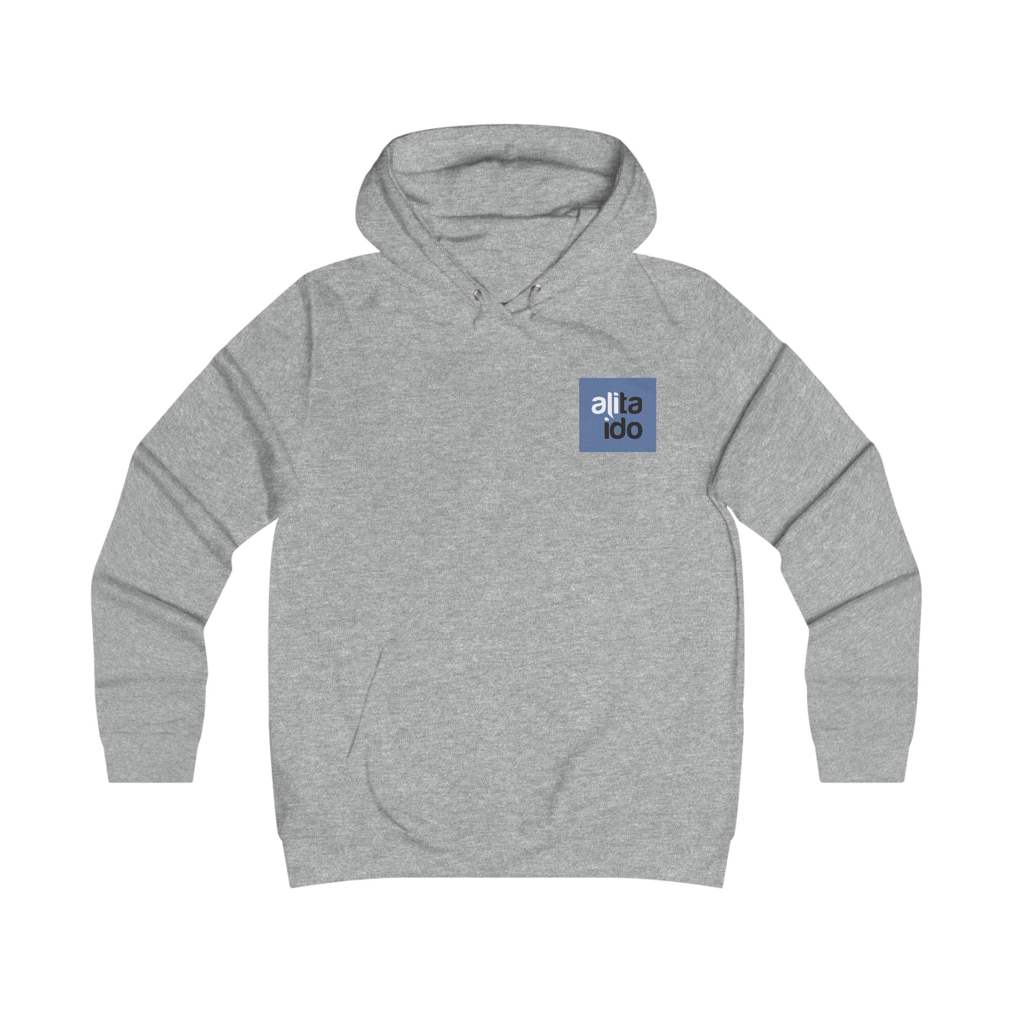 Sweat à capuche féminin "Girlie College" - Pull-over campus avec logo bleu minimaliste