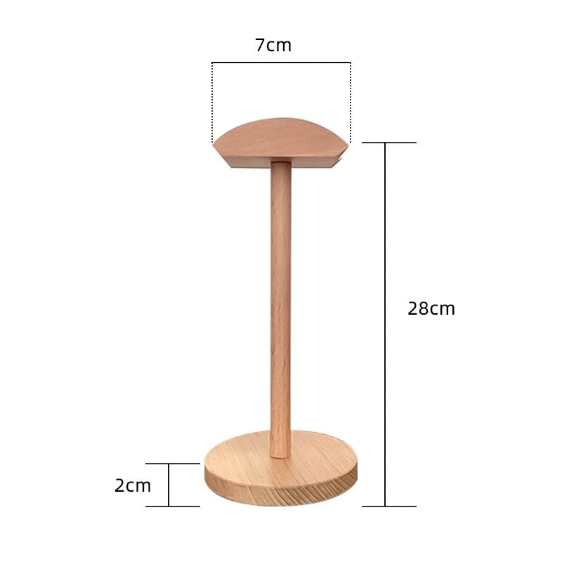 Support de casque en bois avec base en bois massif