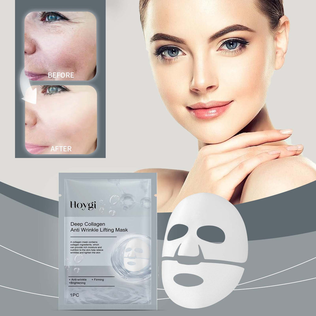 Masque anti-rides au collagène – Visage hydratant, nourrissant, raffermissant et lissant les ridules