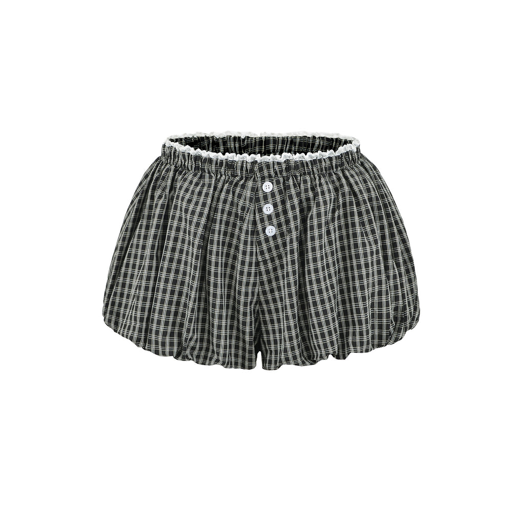 Ruffled High waisted line Shorts Sweet and Edgy Crop Pants