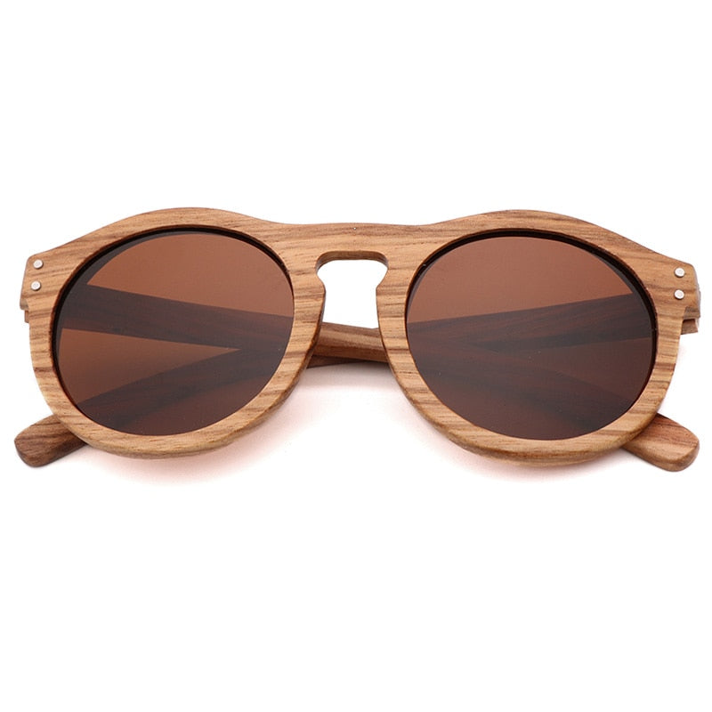 Real Zebra Wood Sunglasses Polarized Lenses UV400